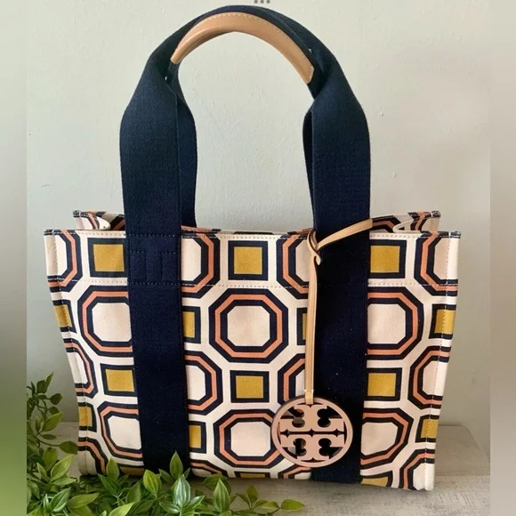 TORY BURCH X DAVID HICKS OCTAGON LARGE TOTE BAG